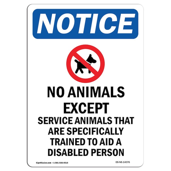 Sign, 5" H, 3.5" W, No Animals Except Sign With Symbol, Portrait, NS-D-35-V-14376-10PK
